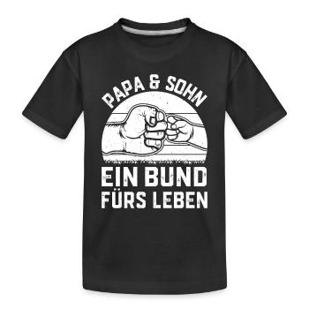 Father's Day Ideas - Dad & Son a Bond for Life - Kids' Premium Organic T-Shirt - black - Front