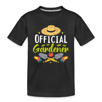 Landscaper Hobby Gardener Gardening - Official Gar - Kids' Premium Organic T-Shirt - black - Front