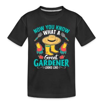Gardener - Now you know what a great gardener look - Kinder Premium Bio T-Shirt - Schwarz - Vorne