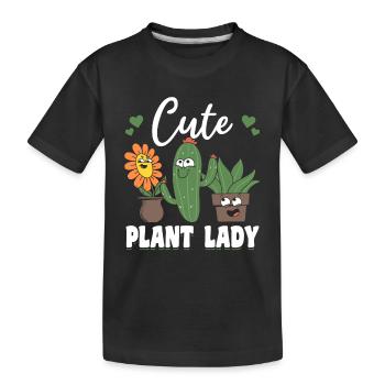 Amateur de plantes de jardinier amateur - Jolie dame de plantes - T-shirt bio Premium Enfant - noir - Devant