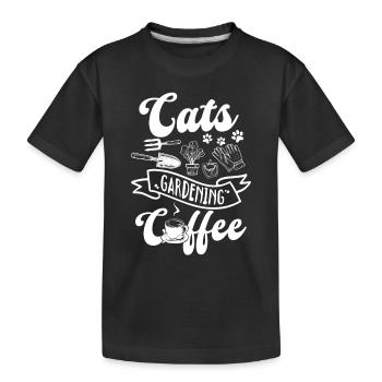 Hobby Gardener Plant Lover - Chats Jardinage Café - T-shirt bio Premium Enfant - noir - Devant