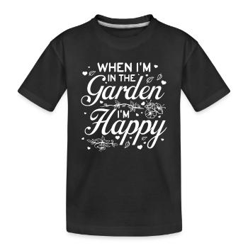 When I'm in the garden I'm happy - Gardening Garde - Kinder Premium Bio T-Shirt - Schwarz - Vorne