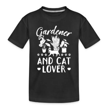 Jardinage Hobby Jardinier et amoureux des chats - T-shirt bio Premium Enfant - noir - Devant
