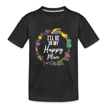 Je serai dans mon endroit heureux - Sewing Lover - T-shirt bio Premium Enfant - noir - Devant
