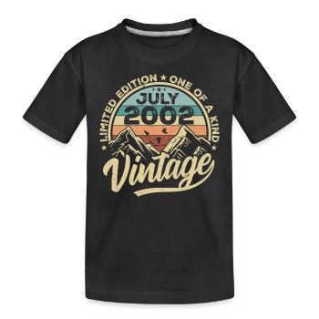 Born in July 2002 Born in July 2002 Born in July 2002 - Kids' Premium Organic T-Shirt - black - Front