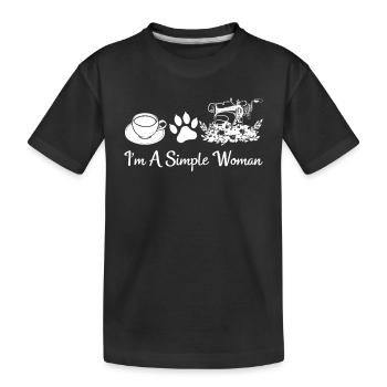 I'm A Simple Woman - Sewing Lover Cat Lover Sewing - Kinder Premium Bio T-Shirt - Schwarz - Vorne
