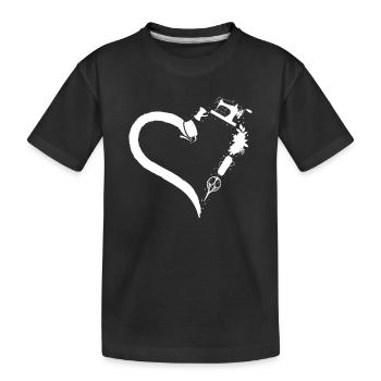 Sewing Lover Machine à coudre Coeur à coudre - T-shirt bio Premium Enfant - noir - Devant