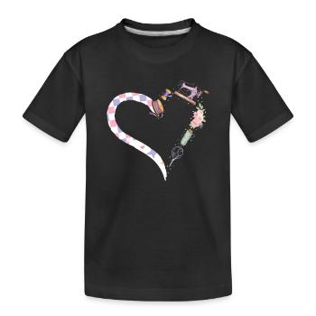 Machine à coudre Coeur à coudre Sewing Lover - T-shirt bio Premium Enfant - noir - Devant