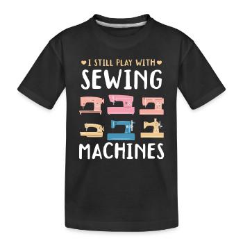 Sewing Lover - Je joue toujours avec des machines à coudre - T-shirt bio Premium Enfant - noir - Devant
