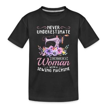 Femme avec une machine à coudre - Sewing Girls Seamstr - T-shirt bio Premium Enfant - noir - Devant