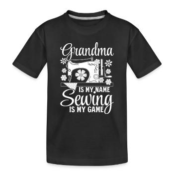 Grand-mère est mon nom La couture est mon jeu - Sewing Gran - T-shirt bio Premium Enfant - noir - Devant