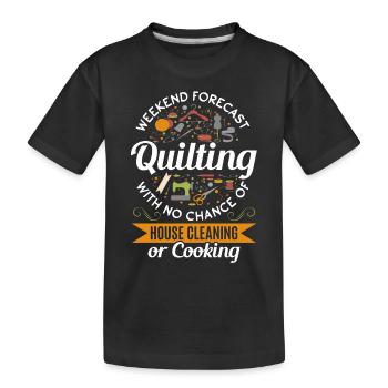 Prévisions du week-end : Quilting sans chance de maison - T-shirt bio Premium Enfant - noir - Devant