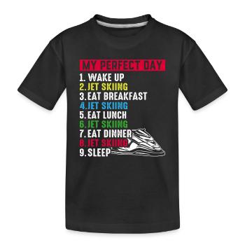 Jet Ski Lover Jet Ski Ma journée parfaite Plan de journée de jet ski - T-shirt bio Premium Enfant - noir - Devant
