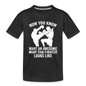 Muay Thai Martial arts - Awesome Muay Thai Fighter - Kids' Premium Organic T-Shirt - black - Front