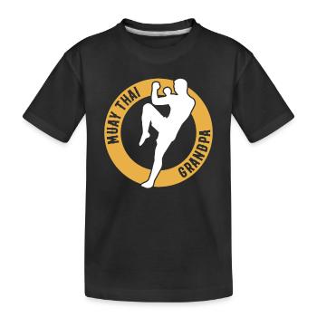 Muay Thai Fighter Grandpa Muay Thai Grandpa - Kids' Premium Organic T-Shirt - black - Front