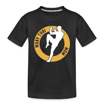 Muay Thai Fighter Mama Muay Thai Mom - Kids' Premium Organic T-Shirt - black - Front