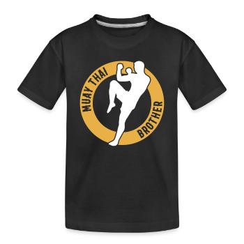 Muay Thai Fighter Brother Muay Thai Brother - Kids' Premium Organic T-Shirt - black - Front