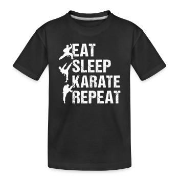 Karate Fighting Karate Fighter - Eat Sleep Karate - Kids' Premium Organic T-Shirt - black - Front