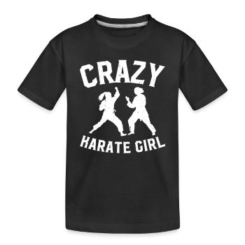 Crazy Karate Girl Karate - Kinder Premium Bio T-Shirt - Schwarz - Vorne