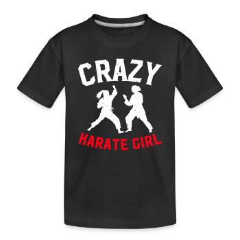 Crazy Karate Girl Karate Fighter - Kids' Premium Organic T-Shirt - black - Front