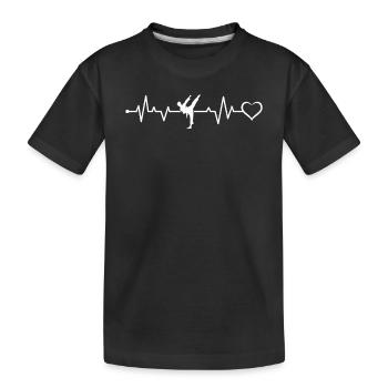 Karate Heartbeat Heart Karate Fighter Karate - Kinder Premium Bio T-Shirt - Schwarz - Vorne