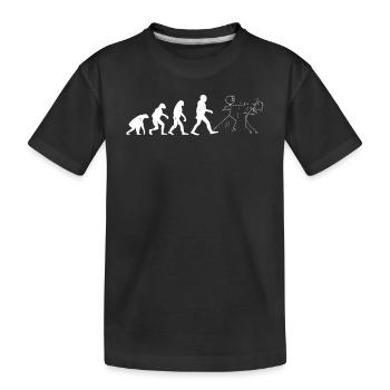 Funny Karate Evolution Karate stick figure - Kinder Premium Bio T-Shirt - Schwarz - Vorne