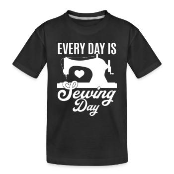 Chaque jour est le jour de la couture - Couturière Sewing Lover - T-shirt bio Premium Enfant - noir - Devant