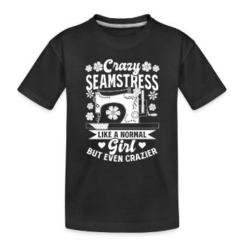 Couture - Couturière folle comme une fille normale mais e - T-shirt bio Premium Enfant - noir - Devant