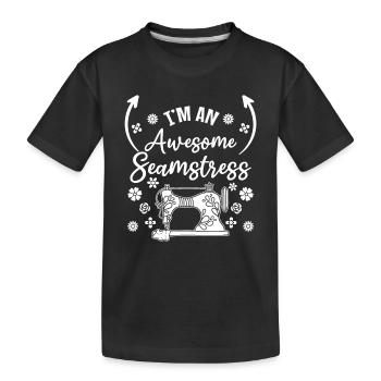 Sewing Lover Sewing Girl - Je suis une couturière géniale - T-shirt bio Premium Enfant - noir - Devant