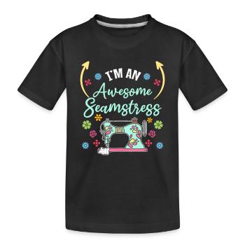 Couturière Couture Amoureuse de la couture - Je suis une mer géniale - T-shirt bio Premium Enfant - noir - Devant