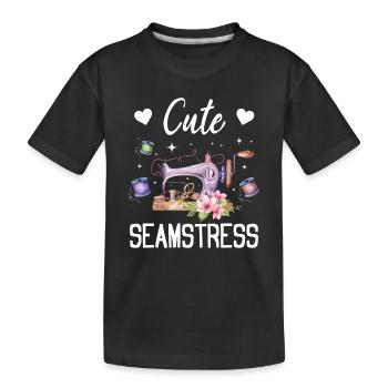 Sewing Lover Sewing Girl - Couturière mignonne - T-shirt bio Premium Enfant - noir - Devant