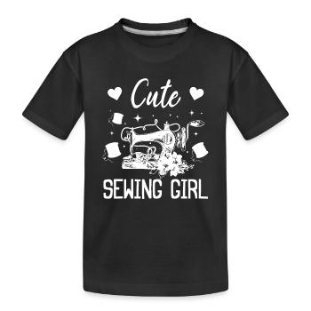Couturière Sewing Lover Sewing Girl - Couture mignonne - T-shirt bio Premium Enfant - noir - Devant