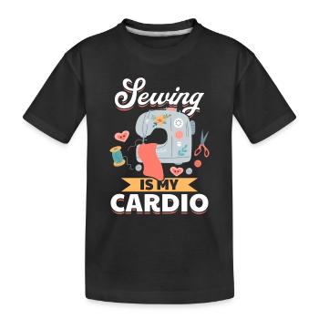 Sewing is my cardio - Funny Sewing Ideas Seamstres - Kinder Premium Bio T-Shirt - Schwarz - Vorne
