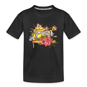 Couturière Sewing Lover Machine à coudre - T-shirt bio Premium Enfant - noir - Devant