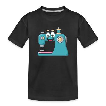 Funny Sewing Male sewing machine - Kids' Premium Organic T-Shirt - black - Front