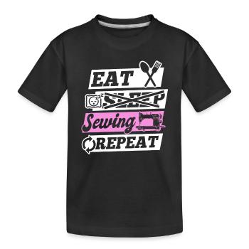 Eat Sleep Sewing Repeat - Couturière Amoureuse de la couture - T-shirt bio Premium Enfant - noir - Devant
