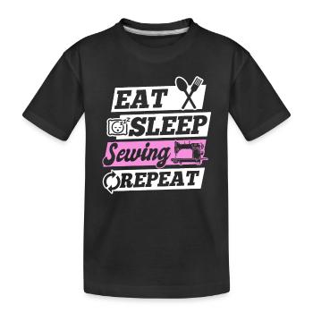 Amoureuse de la couture Couturière - Eat Sleep Sewing Repeat - T-shirt bio Premium Enfant - noir - Devant