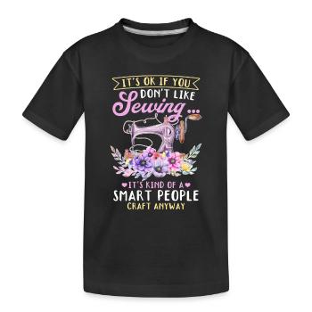 Ce n’est pas grave si vous n’aimez pas la couture... Drôle de couture - T-shirt bio Premium Enfant - noir - Devant