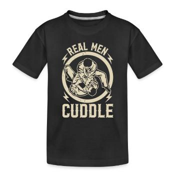 Real Men Cuddle - Jiu Jitsu Combattant Funny Brazilia - T-shirt bio Premium Enfant - noir - Devant