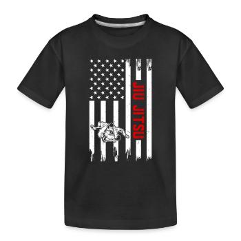 Jiu Jitsu US Flag Brazilian Jiu Jitsu Martial Arts - Kids' Premium Organic T-Shirt - black - Front