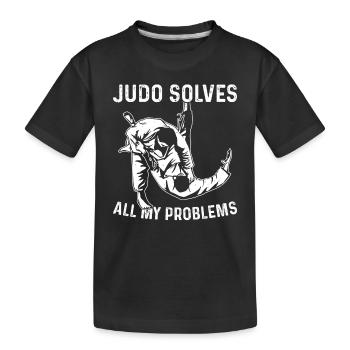 Le judo résout tous mes problèmes - Funny Judo - T-shirt bio Premium Enfant - noir - Devant