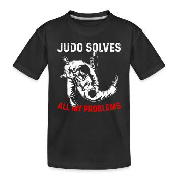 Judo solves all my problems - Funny Judo fighting - Kids' Premium Organic T-Shirt - black - Front