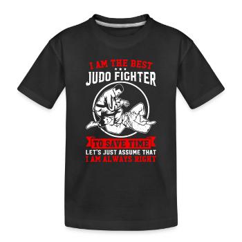 Drôle de dicton de judo - Je suis le meilleur combattant de judo - T-shirt bio Premium Enfant - noir - Devant
