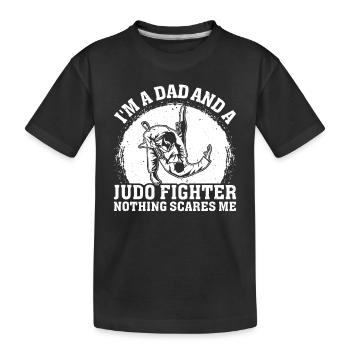 I'm a Dad and a Judo Fighter nothing scares me - J - Kids' Premium Organic T-Shirt - black - Front