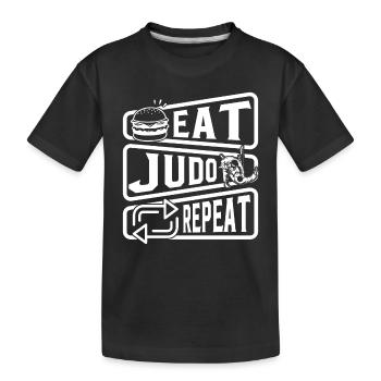 Eat Judo Repeat - Judo Fighter Judo Martial Arts J - Kids' Premium Organic T-Shirt - black - Front