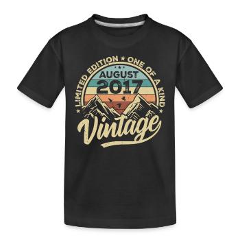 Anniversaire Août 2017 Cadeau d’anniversaire Août - T-shirt bio Premium Enfant - noir - Devant