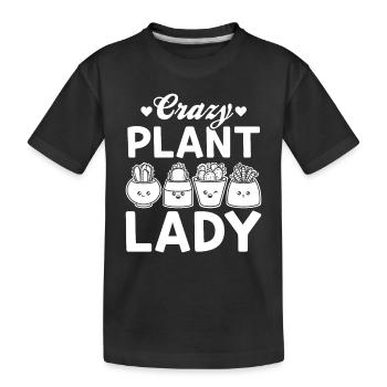 Crazy Plant Lady Gardener Plant Lover Gardening Gi - Kinder Premium Bio T-Shirt - Schwarz - Vorne