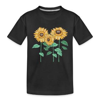 Jardinier Amoureux des plantes Tournesols - T-shirt bio Premium Enfant - noir - Devant
