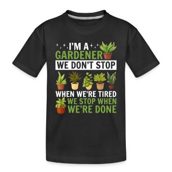 Landscaper Gardener Funny Gardening - Kids' Premium Organic T-Shirt - black - Front