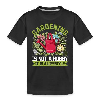 Le jardinage n’est pas un passe-temps, c’est un mode de vie - Lands - T-shirt bio Premium Enfant - noir - Devant